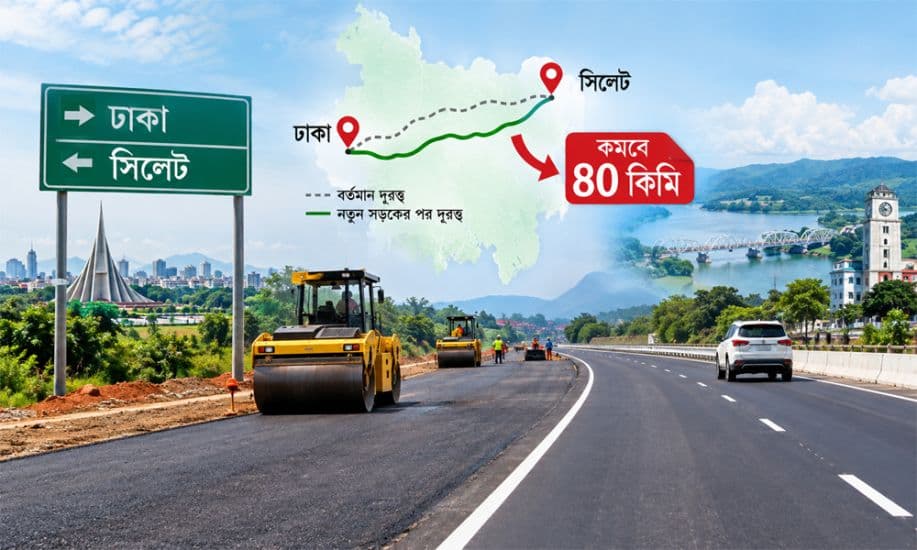 ৩৯৬ কোটি টাকার প্রকল্প: সিলেট থেকে ঢাকার দূরত্ব কমবে ৪০ কি.মি